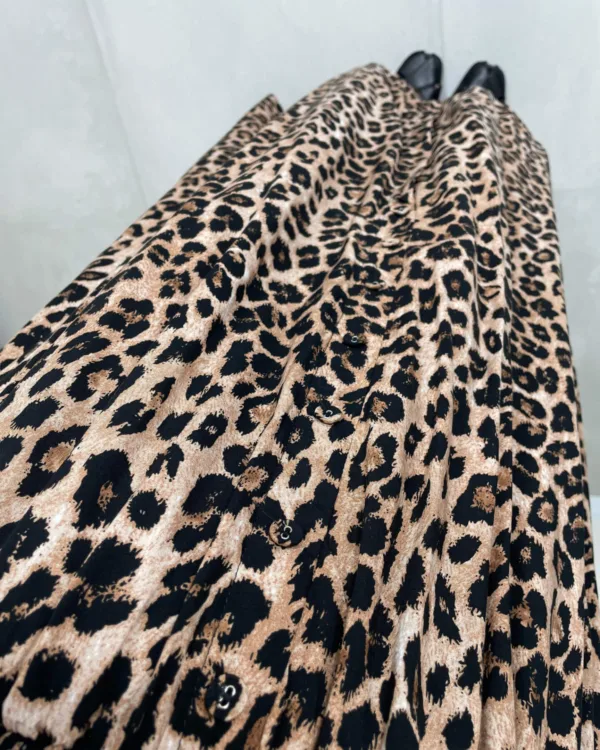 Dlouhá leopardí sukně s rozparkem - Obrázek 5