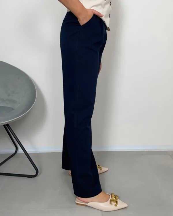 Tmavě modré elegantní kalhoty - Obrázek 5