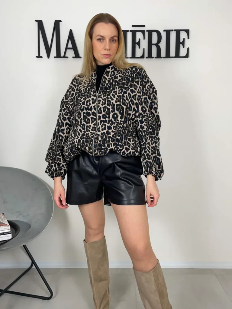 Leopardí oversized bomber na zip Kabáty, bundy, saka, vesty macherie.cz