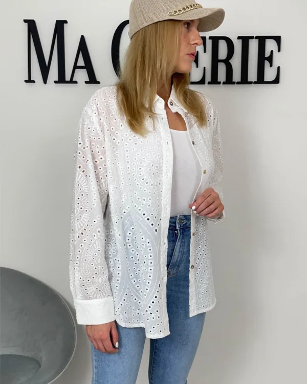 Bílá madeira oversized košile - Obrázek 5