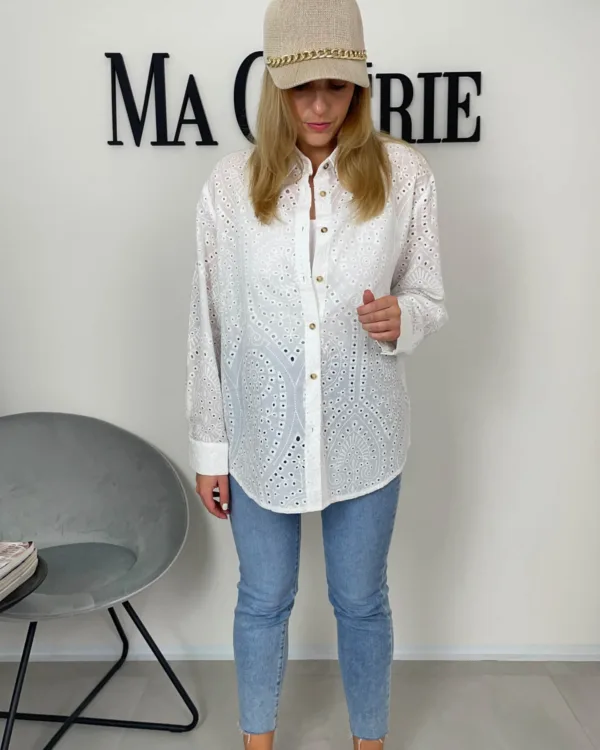Bílá madeira oversized košile - Obrázek 2