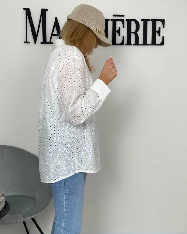 Bílá madeira oversized košile - Obrázek 4