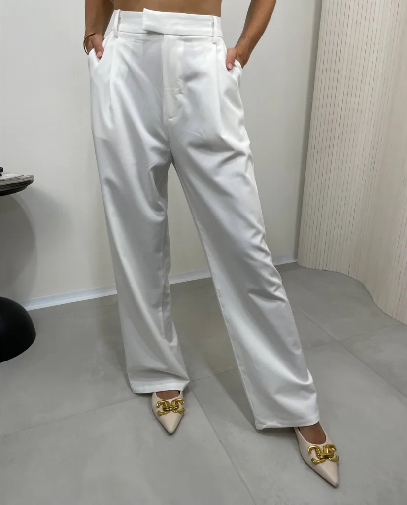 Bílé elegantní kalhoty Kalhoty, džíny, šortky macherie.cz