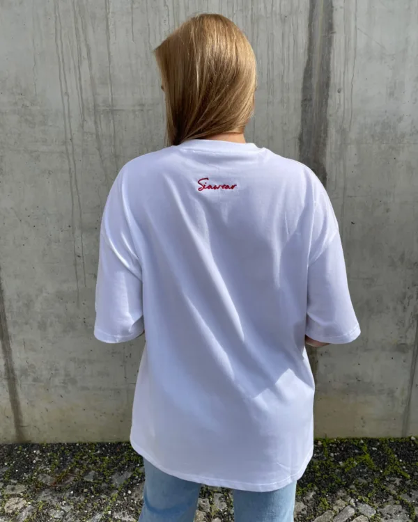 Bílé dlouhé oversized tričko - Obrázek 6