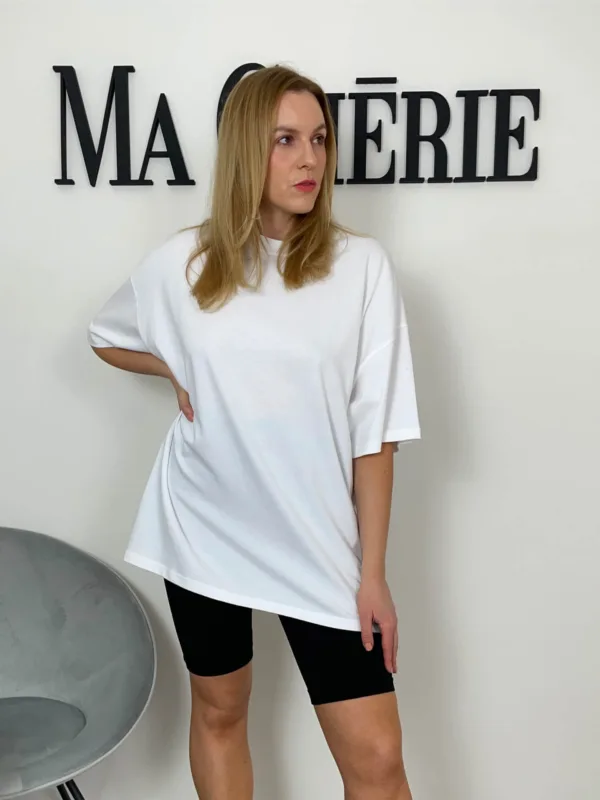 Bílé dlouhé oversized tričko