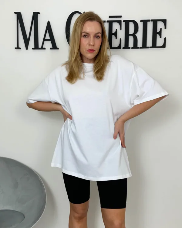 Bílé dlouhé oversized tričko - Obrázek 3